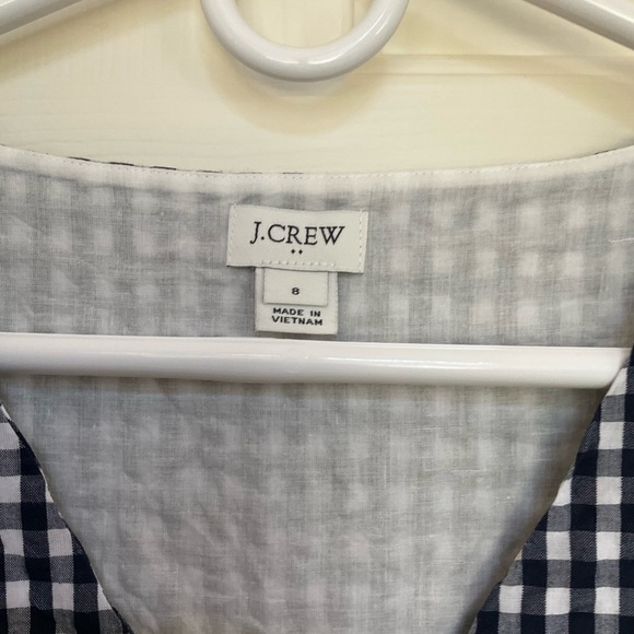 J Crew cotton blue-and-white checked dress, size 8 - Picture 2 of 6
